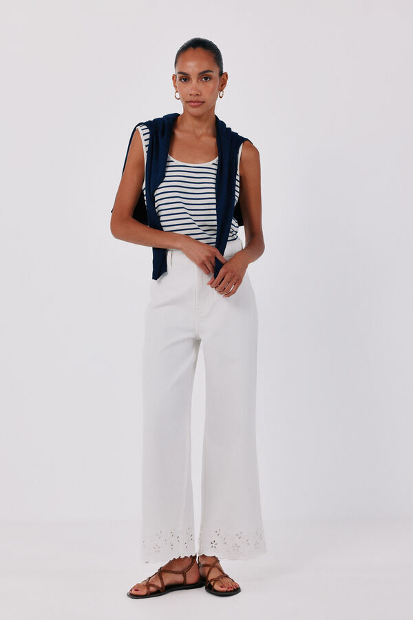 Cortefiel Linen tank top White