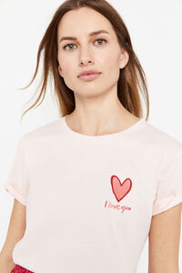 Cortefiel Camiseta estampado corazón Blanco