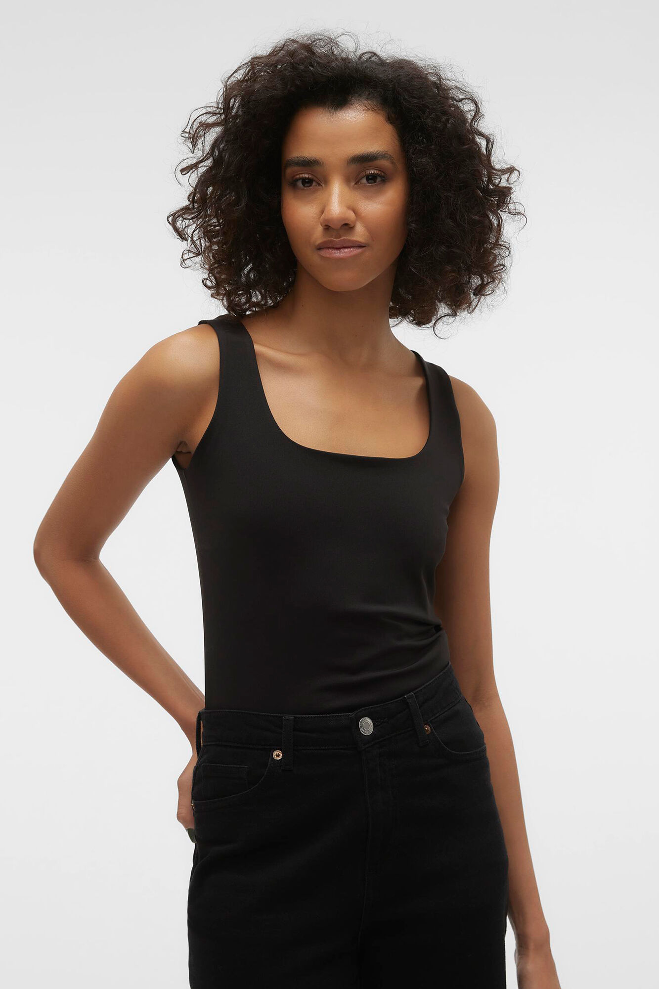 Top negro sin mangas hot sale