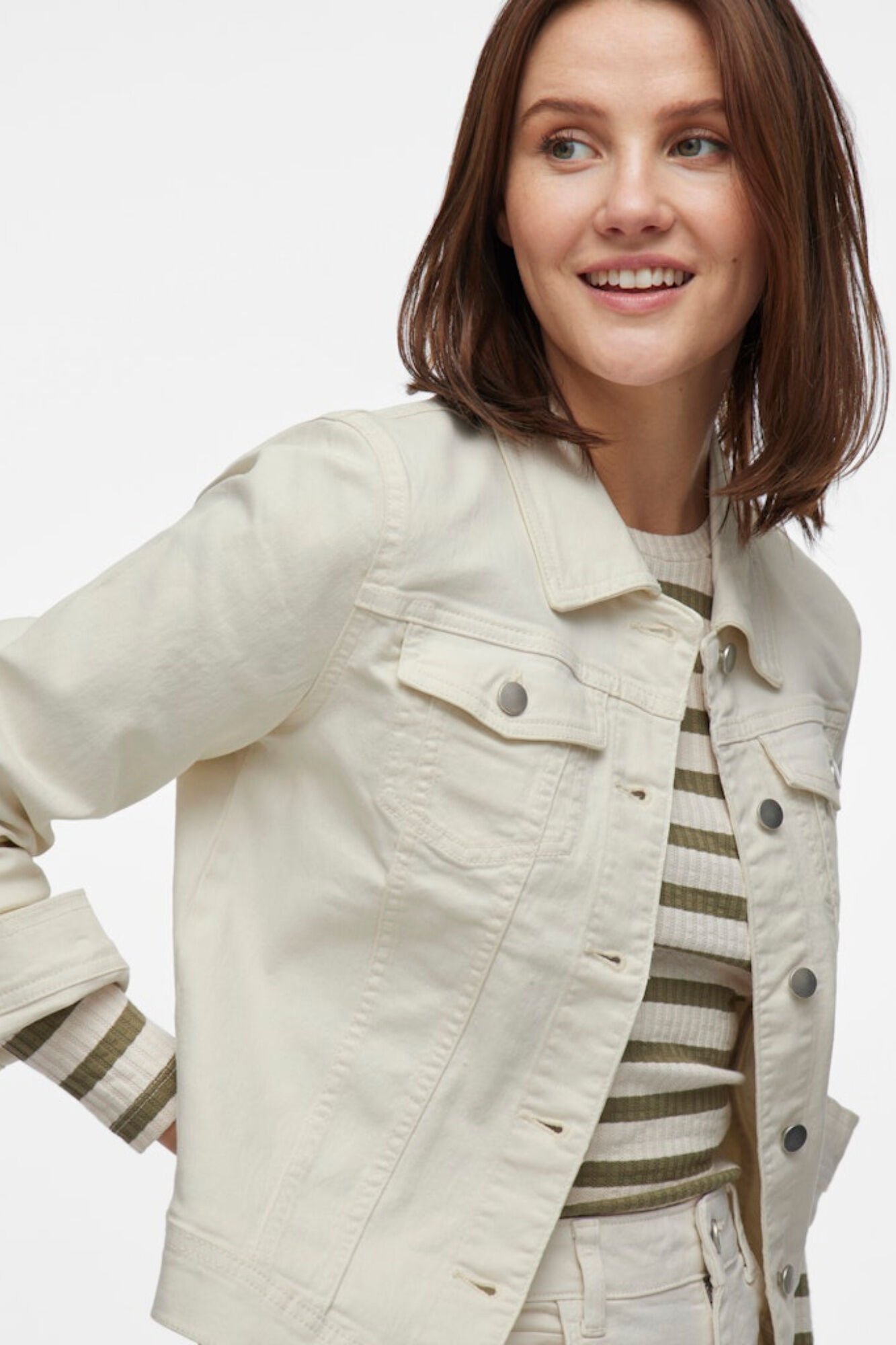 Vila Casaco blus&atilde;o de ganga em algod&atilde;o