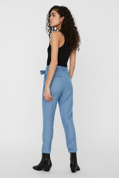 Cortefiel Belted high-waisted TENCEL™ trousers Royal blue