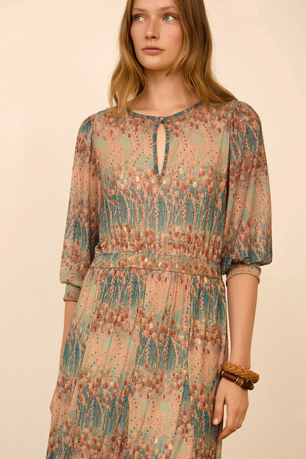 Meisie Vestido midi em tule estampado Multicolorido