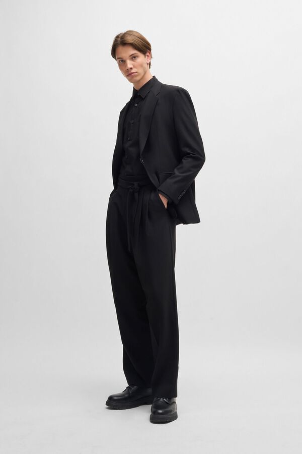 HUGO Long-sleeved shirt Black