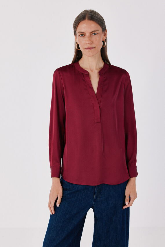 Blusa polera satinada