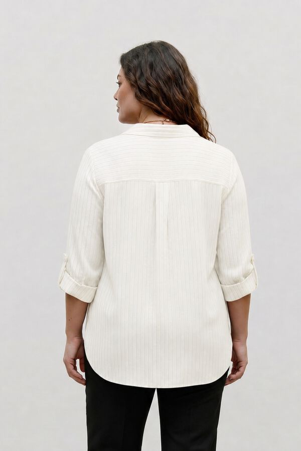Vero Moda Curve Large size lurex shirt  White