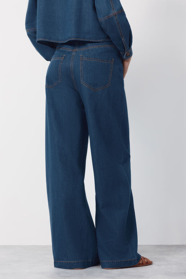 Cortefiel Soft palazzo jeans Blue