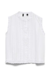 Vero Moda Top em algod&atilde;o sem mangas Branco