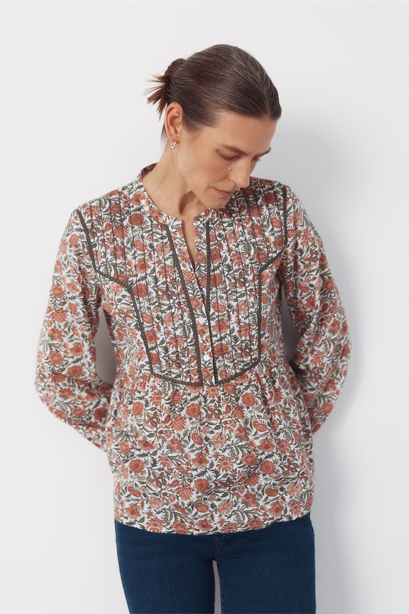 Cortefiel Padded mandarin blouse