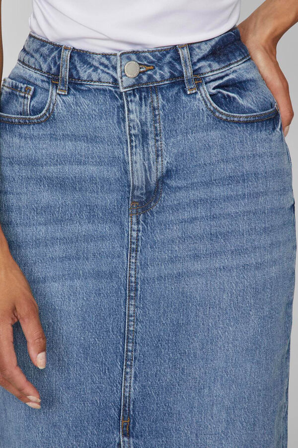 Vila Denim midi skirt Blue