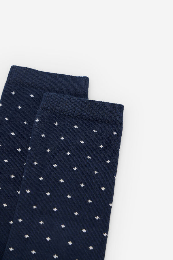 Cortefiel Long mini polka-dots sock Navy