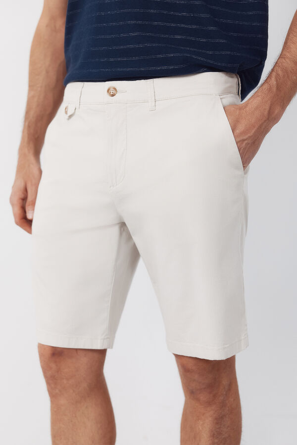 Cortefiel Printed chino Bermuda shorts Ivory