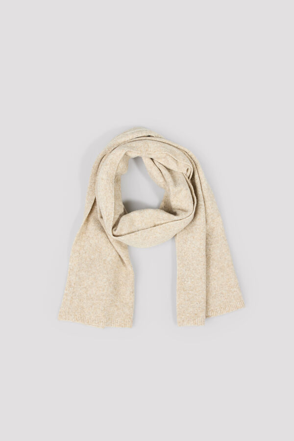 Cortefiel Plain knit scarf Beige
