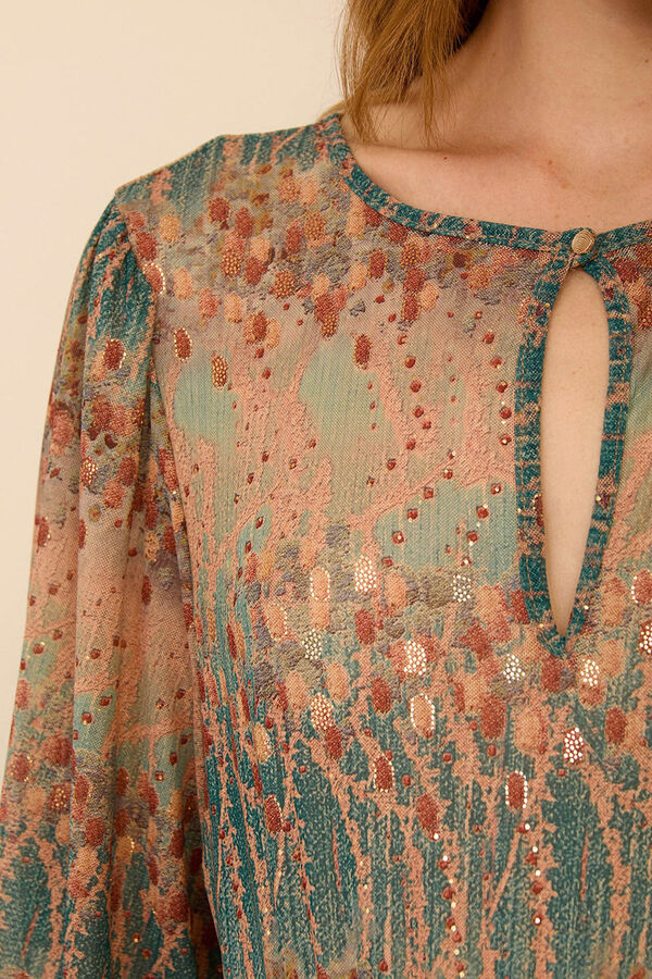 Meisie Vestido midi em tule estampado Multicolorido