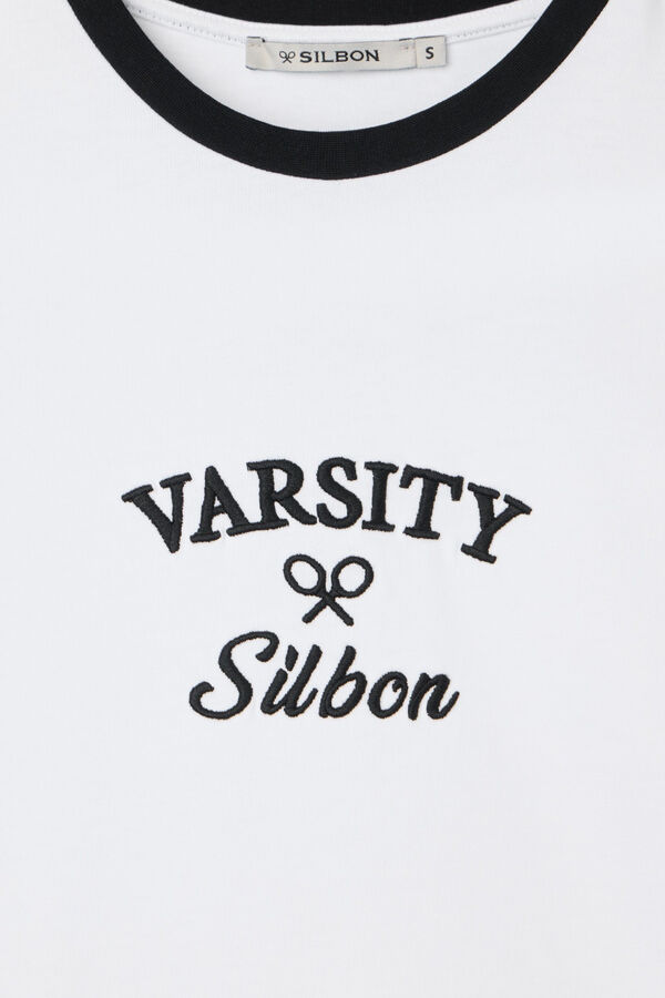Silbon Camiseta da equipe universitária Branco
