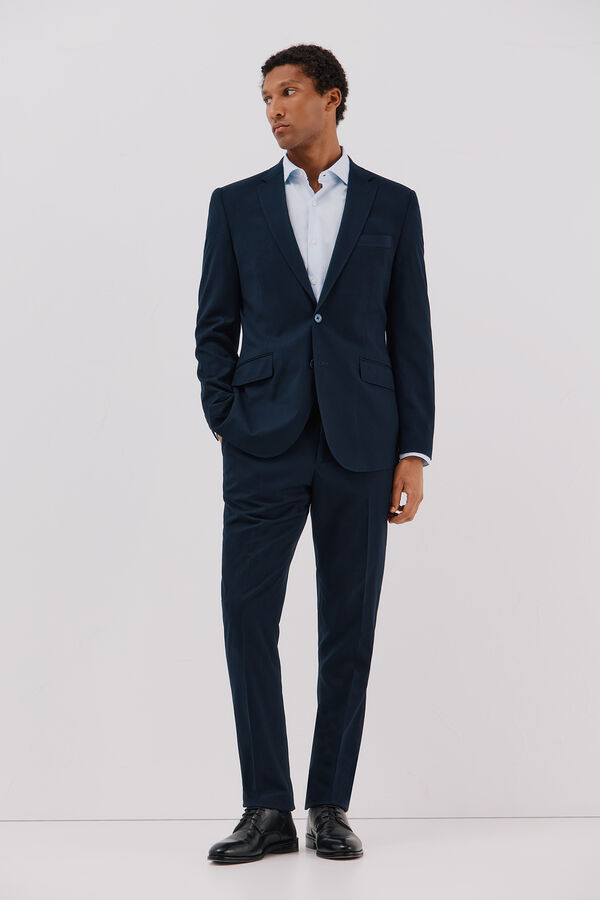 Cortefiel Camisa quadrados fácil de engomar Azul