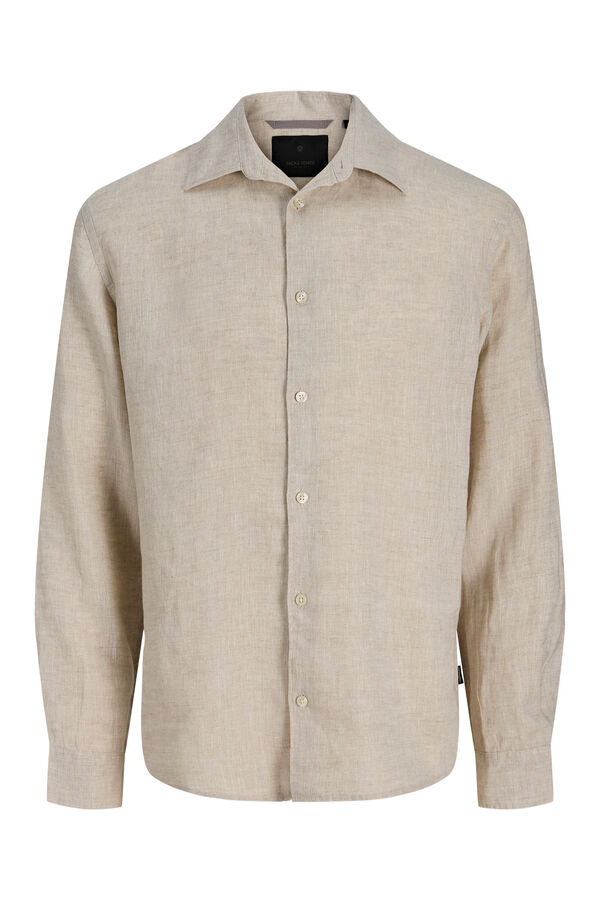 Jack & Jones Camisa de linho relaxed Tostado