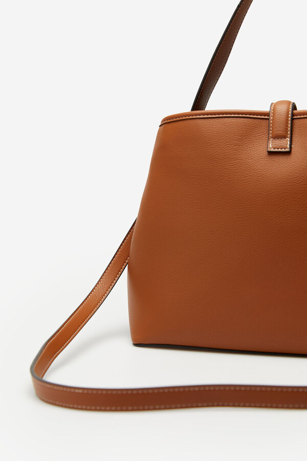 Cortefiel MEDIUM BAG WITH CONTRAST STITCHING Brown