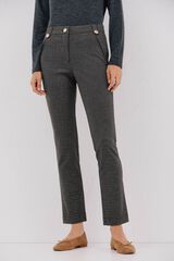 Cortefiel Women's jersey-knit trousers Printed grey