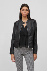Vila Chaqueta biker polipiel Negro