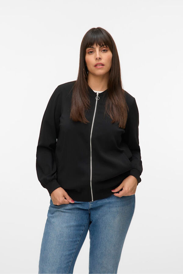 Vero Moda Curve Blusão bomber plus size Preto