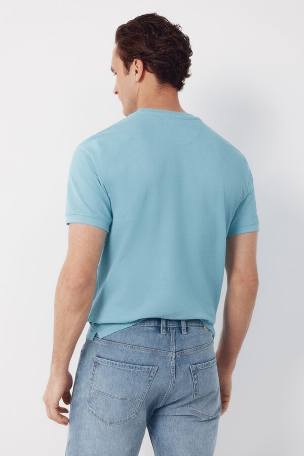 Cortefiel Camiseta b&aacute;sica piqu&eacute; Turquesa