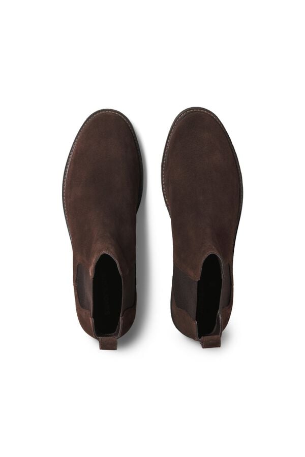 Jack & Jones Botins em camur&ccedil;a Castanho