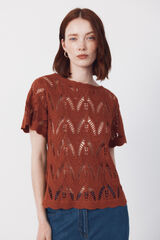 Cortefiel Crochet top Brown