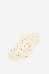 Cortefiel Short mini polka-dots socks Beige