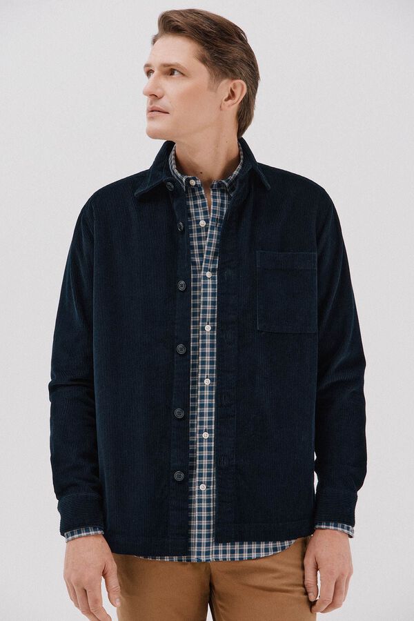Cortefiel Sobrecamisa bombazina Azul