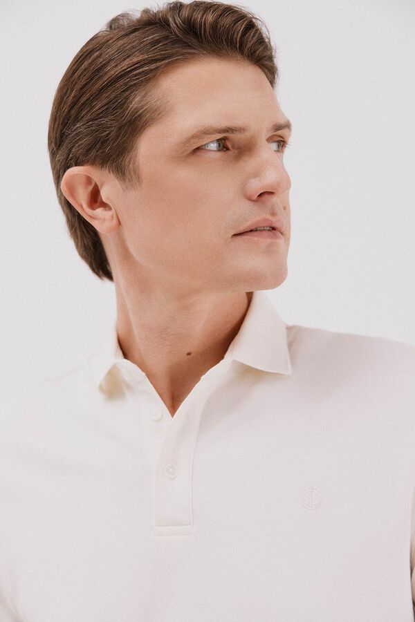 Cortefiel Polo refinado manga larga Marfil