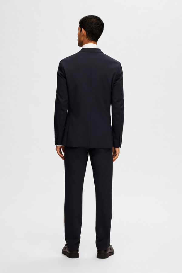 Selected Blazer Slim Fit estilo malha confecionado com Lenzing Ecovero Azul