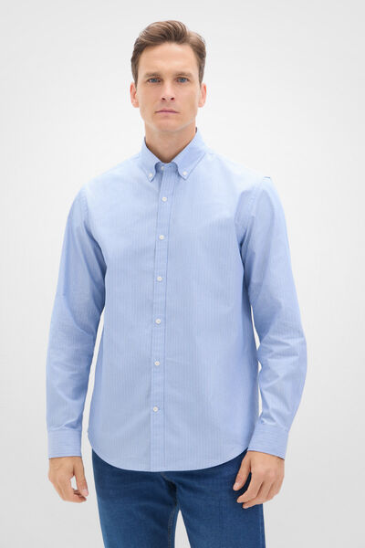 Cortefiel Striped Coolmax shirt Blue