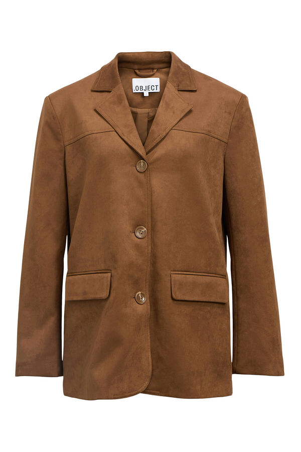 Object Blazer com efeito camurça Castanho