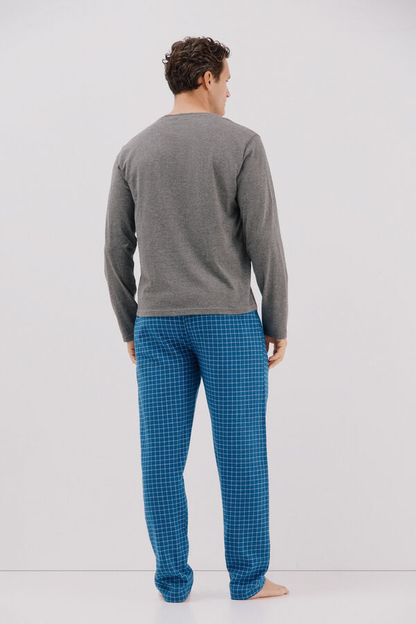 Cortefiel Jersey-knit and cloth pyjama set Dark grey