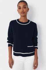 Cortefiel Contrast combination jumper Navy