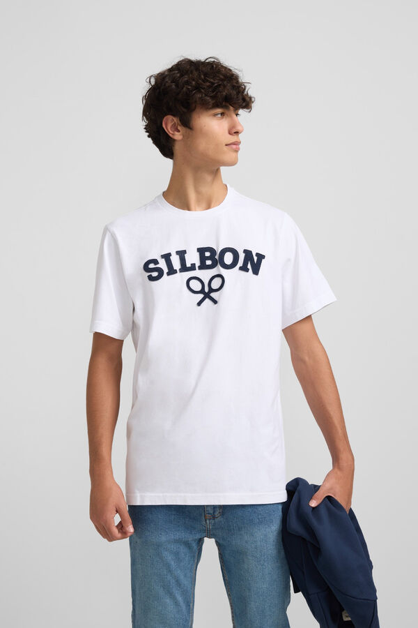 Silbon Camiseta raquete Silbon meia Branco