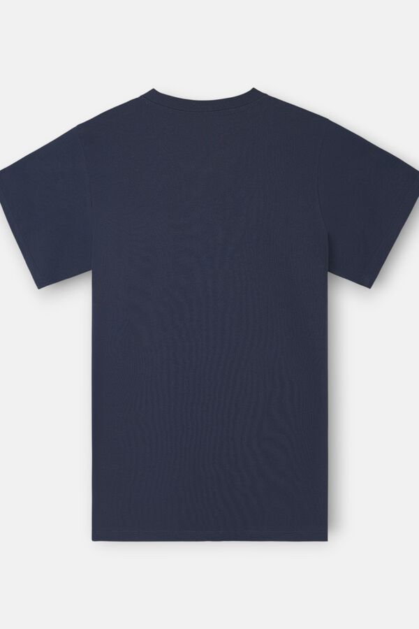Silbon T-shirt lisa com minilogo em remendo Azul