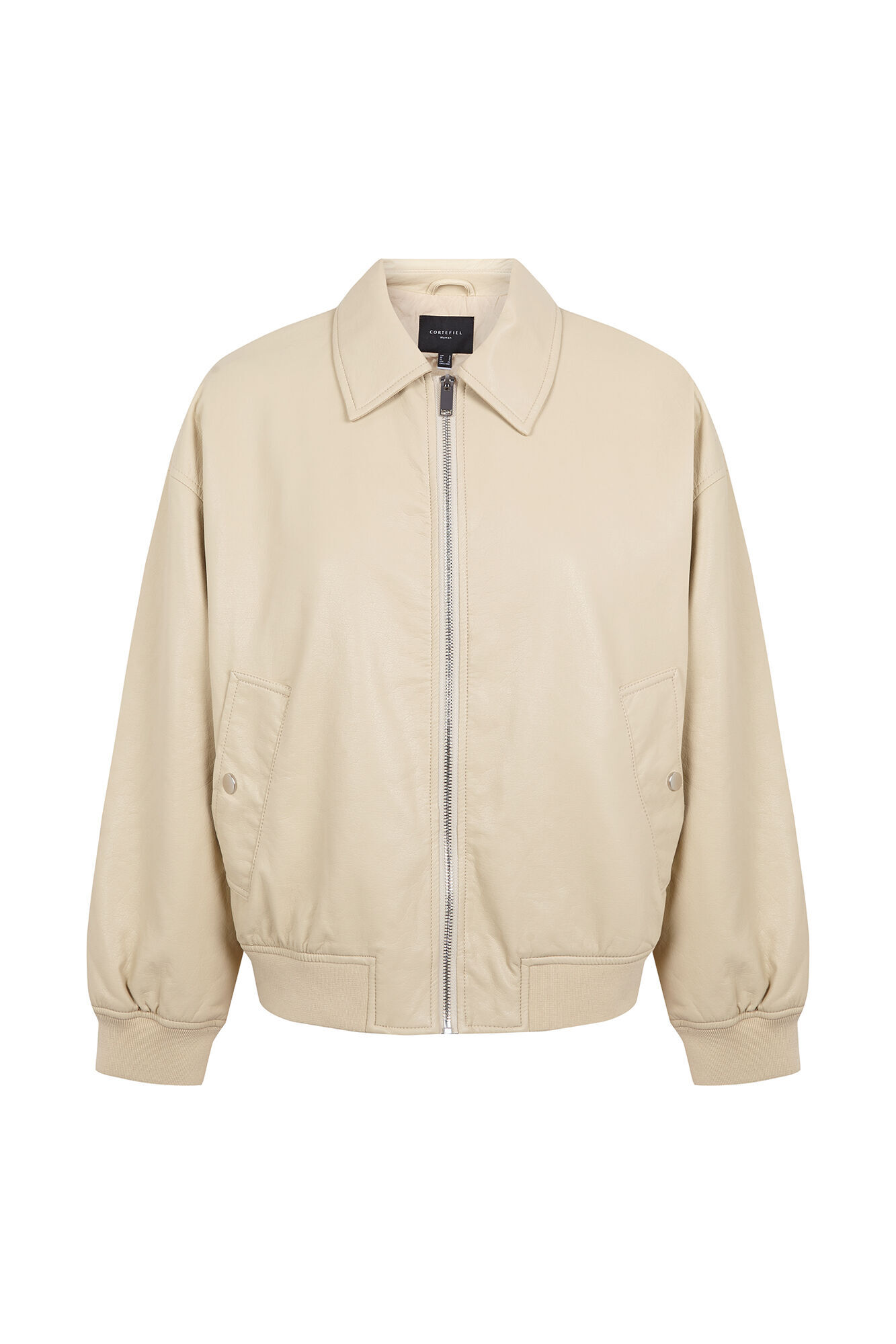 Cortefiel Faux leather bomber jacket