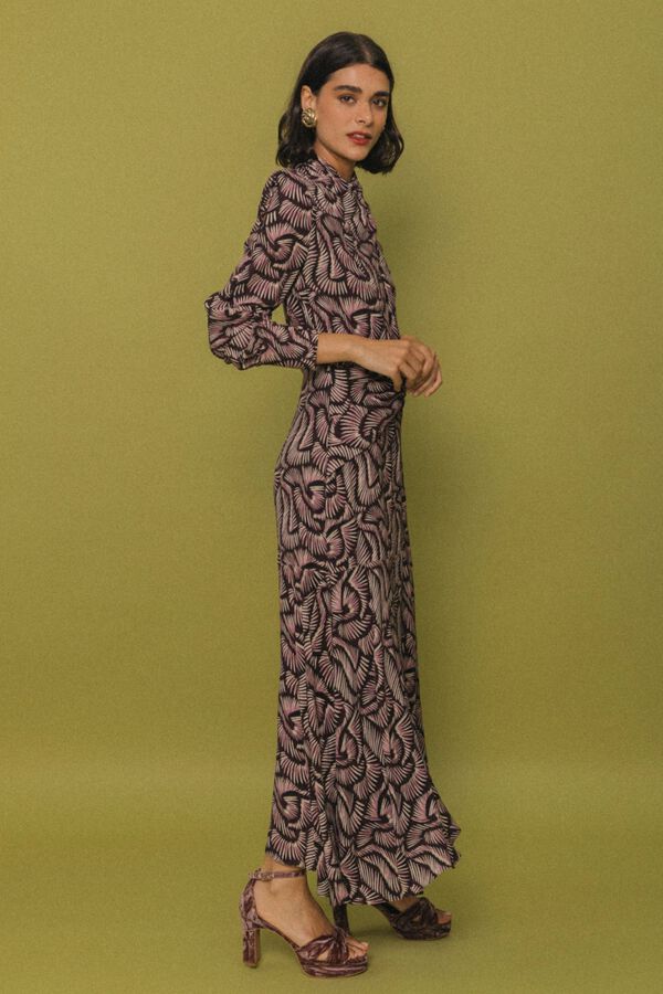 Cherubina Fog midi dress Printed beige
