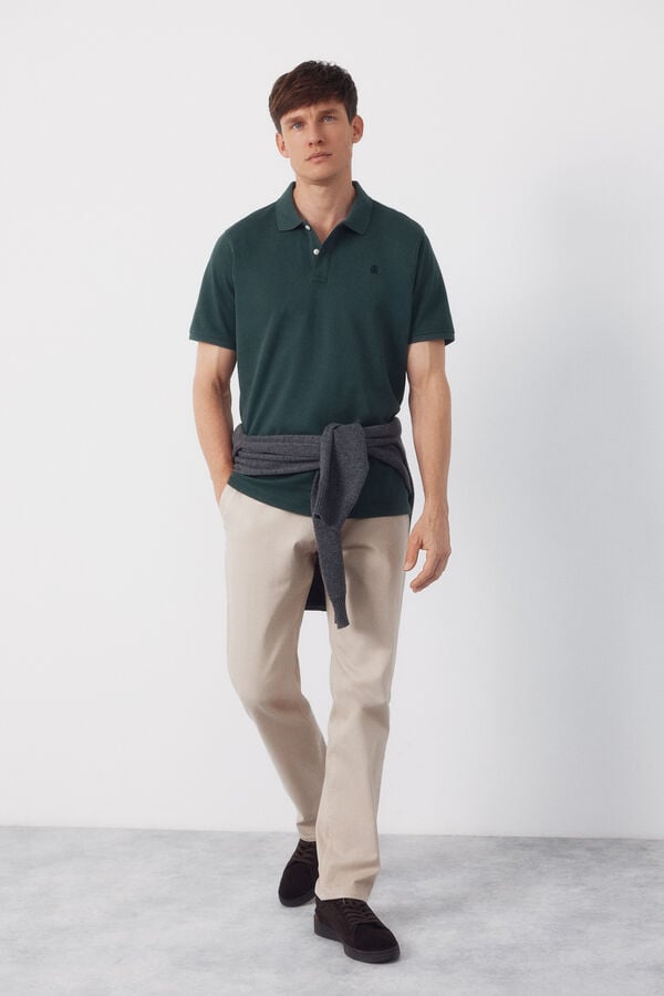 Cortefiel Basic piqué polo shirt Kaki