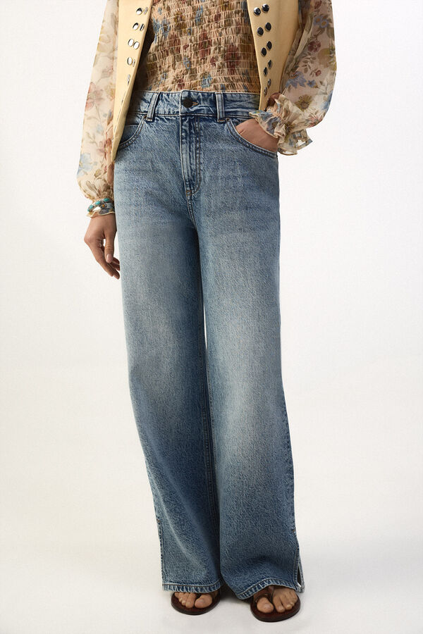 Slowlove Jeans abertura bajo Blue