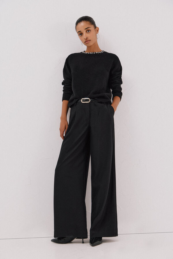 Cortefiel Jersey punto joyas Black