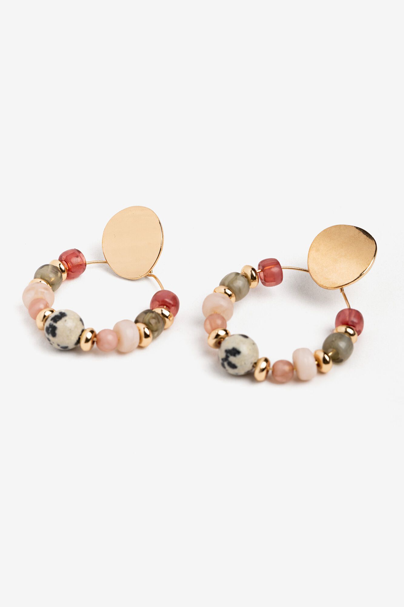 Vilanova Pendientes con Colgante de Aro y Cuentas