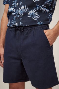 Cortefiel Comfort linen Bermuda shorts Grey