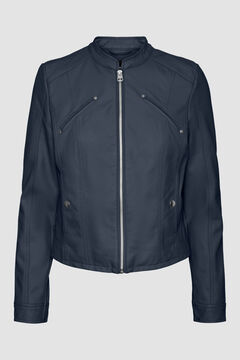 Cortefiel Women's faux leather short jacket Blue