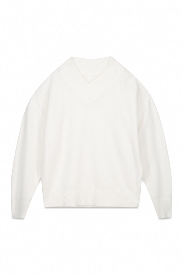 Slowlove Jersey perlado pico Marfil