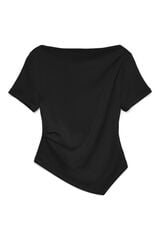 Vero Moda Women's asymmetrical short sleeve top Black