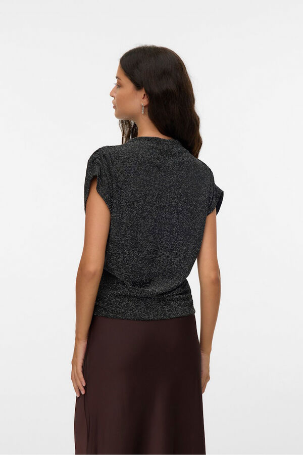Vero Moda Top Perkins com decote em lurex Preto