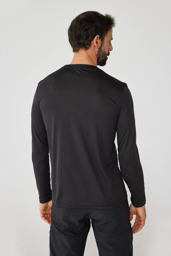 Cortefiel Technical long-sleeved T-shirt Black