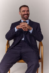 OOTO Cal&ccedil;a de fato espiga Azul